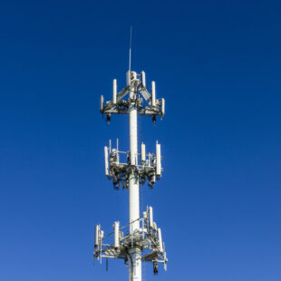 Telecommunications and Wireless Equipment Tower with Directional Mobile Phone Antenna